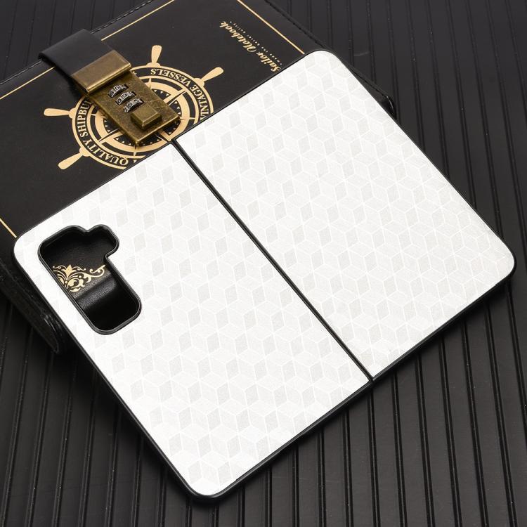For Microsoft Surface Duo 2 Cubic Grid Texture Leather Back Cover Phone Case