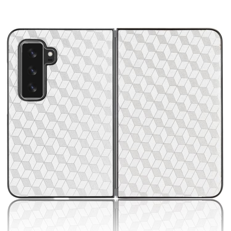For Microsoft Surface Duo 2 Cubic Grid Texture Leather Back Cover Phone Case