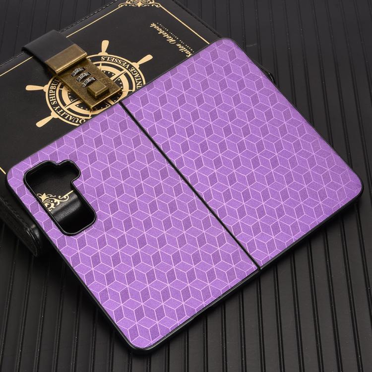For Microsoft Surface Duo 2 Cubic Grid Texture Leather Back Cover Phone Case