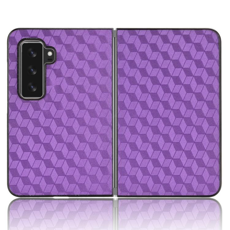 For Microsoft Surface Duo 2 Cubic Grid Texture Leather Back Cover Phone Case