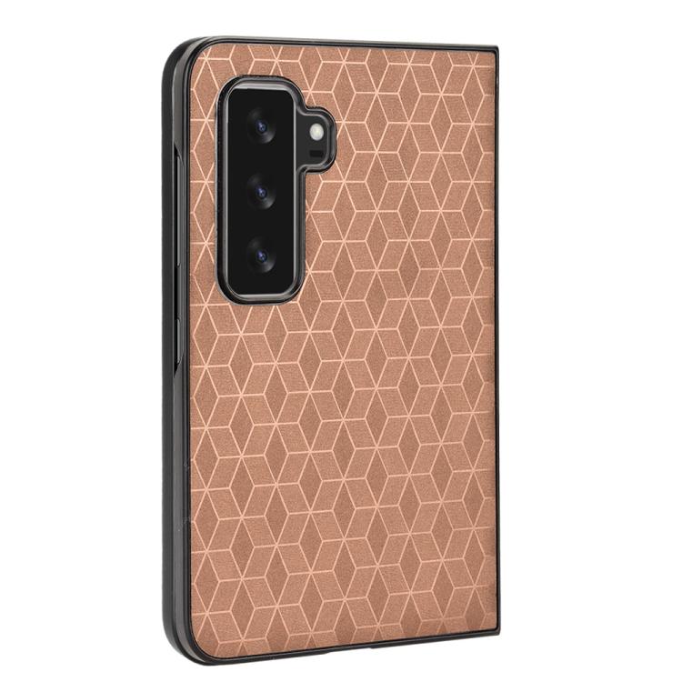 For Microsoft Surface Duo 2 Cubic Grid Texture Leather Back Cover Phone Case