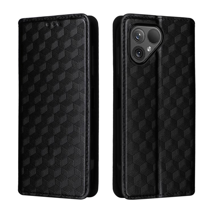 For Fairphone 5 Cubic Grid Texture Flip Leather Phone Case