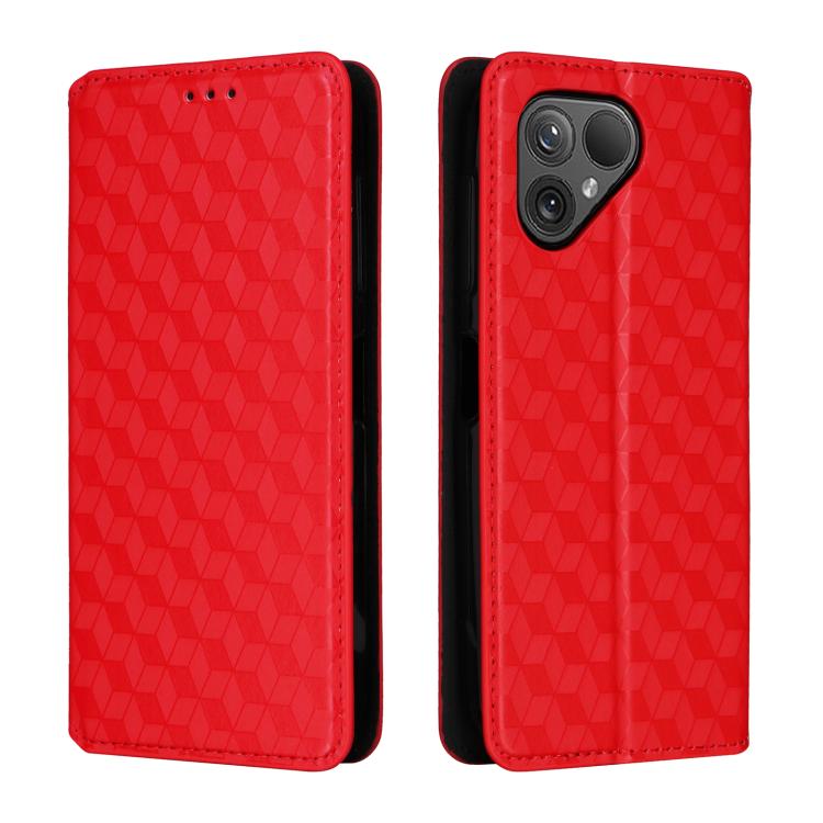 For Fairphone 5 Cubic Grid Texture Flip Leather Phone Case