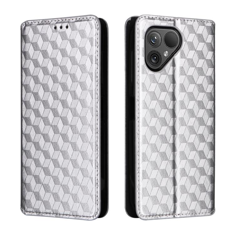 For Fairphone 5 Cubic Grid Texture Flip Leather Phone Case
