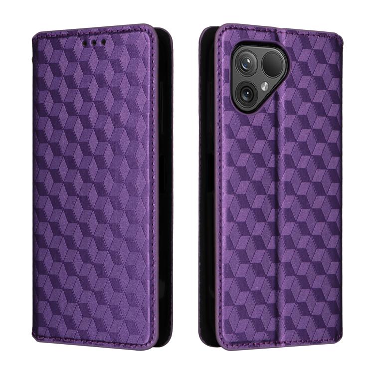For Fairphone 5 Cubic Grid Texture Flip Leather Phone Case