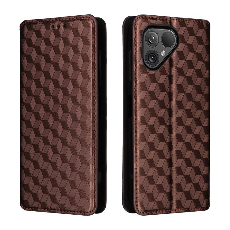 For Fairphone 5 Cubic Grid Texture Flip Leather Phone Case