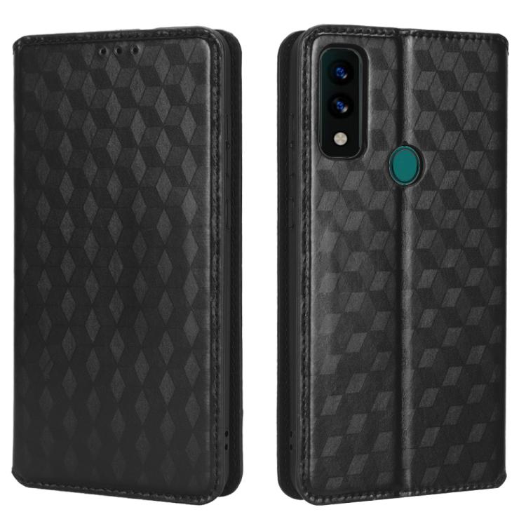 For AT&T Maestro 3 Cubic Grid Texture Flip Leather Phone Case