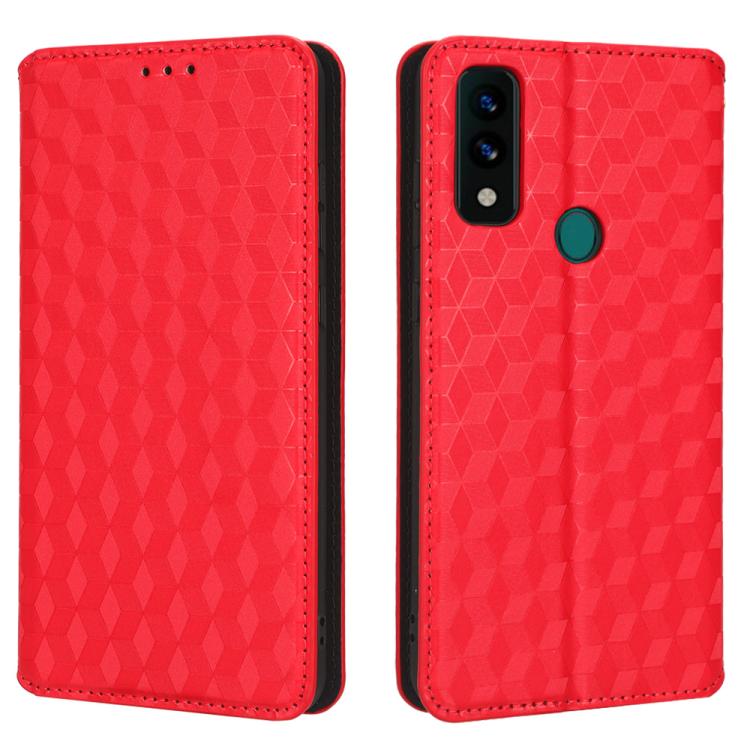 For AT&T Maestro 3 Cubic Grid Texture Flip Leather Phone Case
