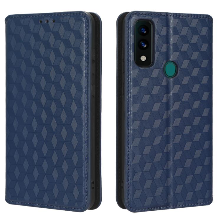 For AT&T Maestro 3 Cubic Grid Texture Flip Leather Phone Case