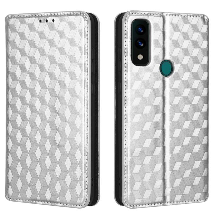 For AT&T Maestro 3 Cubic Grid Texture Flip Leather Phone Case
