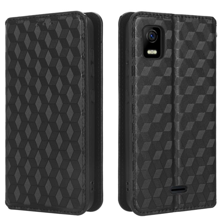 For AT&T Calypso 3 U328AA Cubic Grid Texture Flip Leather Phone Case