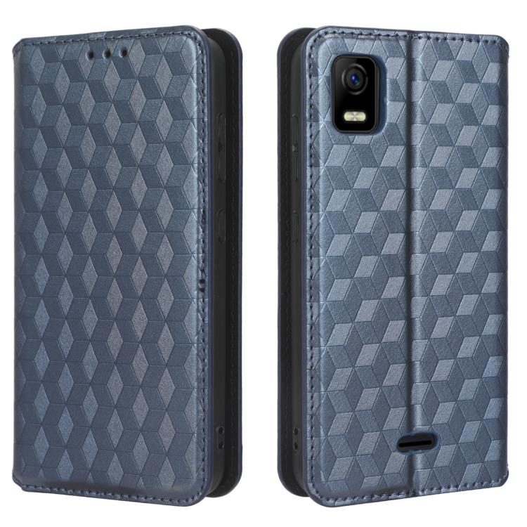 For AT&T Calypso 3 U328AA Cubic Grid Texture Flip Leather Phone Case