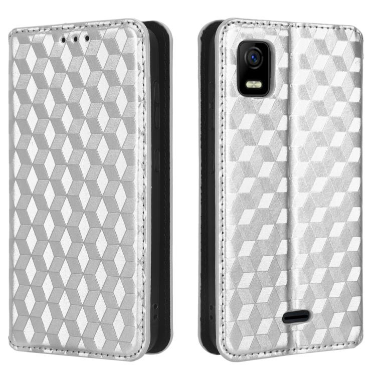 For AT&T Calypso 3 U328AA Cubic Grid Texture Flip Leather Phone Case