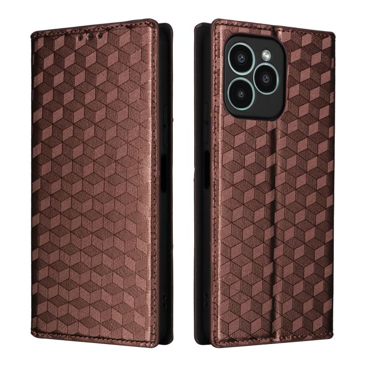 For Fossibot S1 5G Cubic Grid Texture Flip Leather Phone Case