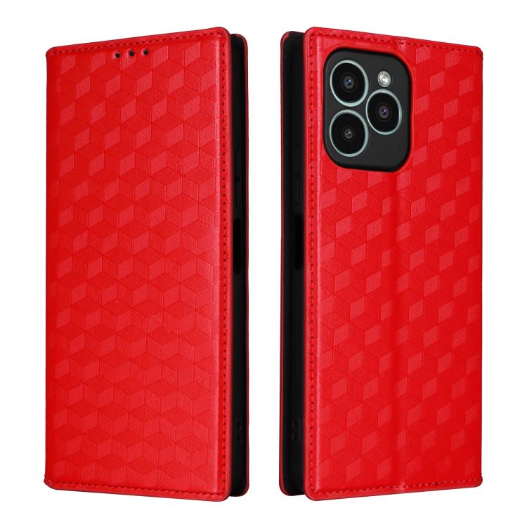 For Fossibot S2 Cubic Grid Texture Flip Leather Phone Case