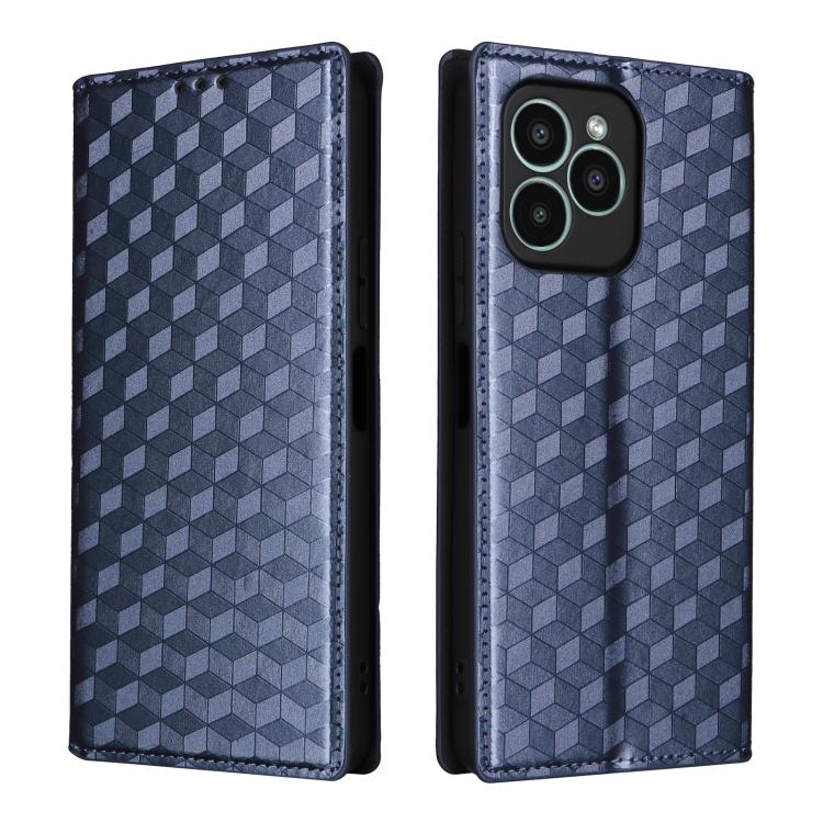 For Fossibot S2 Cubic Grid Texture Flip Leather Phone Case