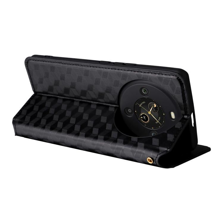 For Fossibot S3 Pro Cubic Grid Texture Flip Leather Phone Case