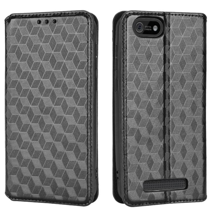 For Cloud Mobile Stratus C5 / Stratus C5 Elite Cubic Grid Texture Flip Leather Phone Case