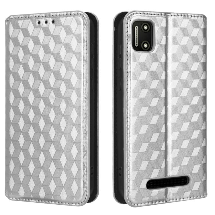 For Cloud Mobile Stratus C7 Cubic Grid Texture Flip Leather Phone Case