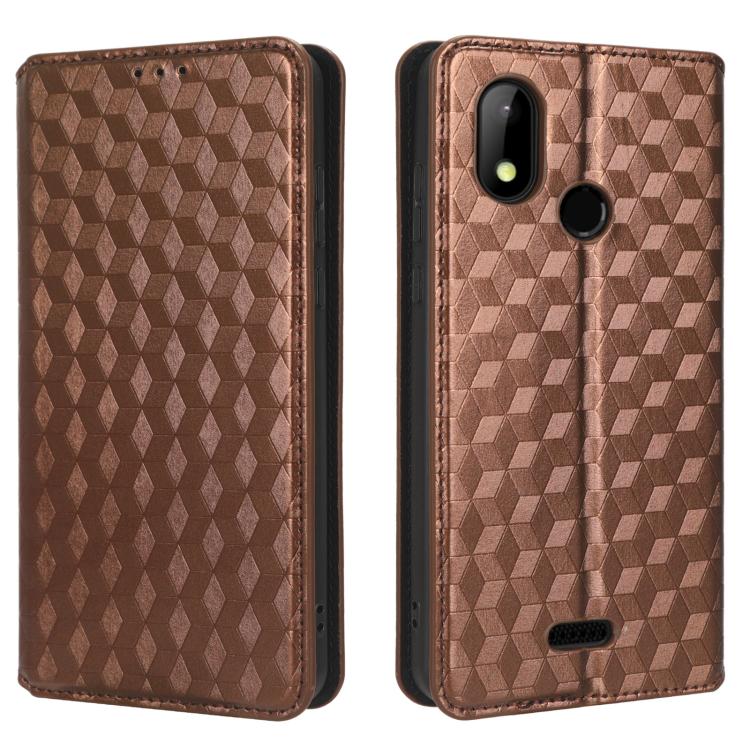 For HotPepper Chilaca HPPL60A Cubic Grid Texture Flip Leather Phone Case