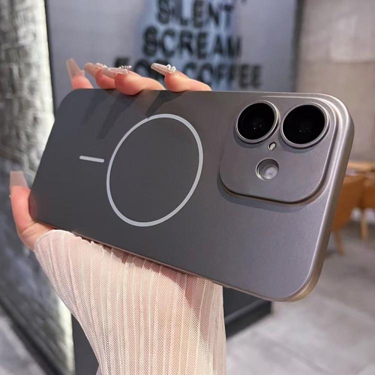 For iPhone 16 Matte Frosted Fine Circle MagSafe Lens Protection Phone Case