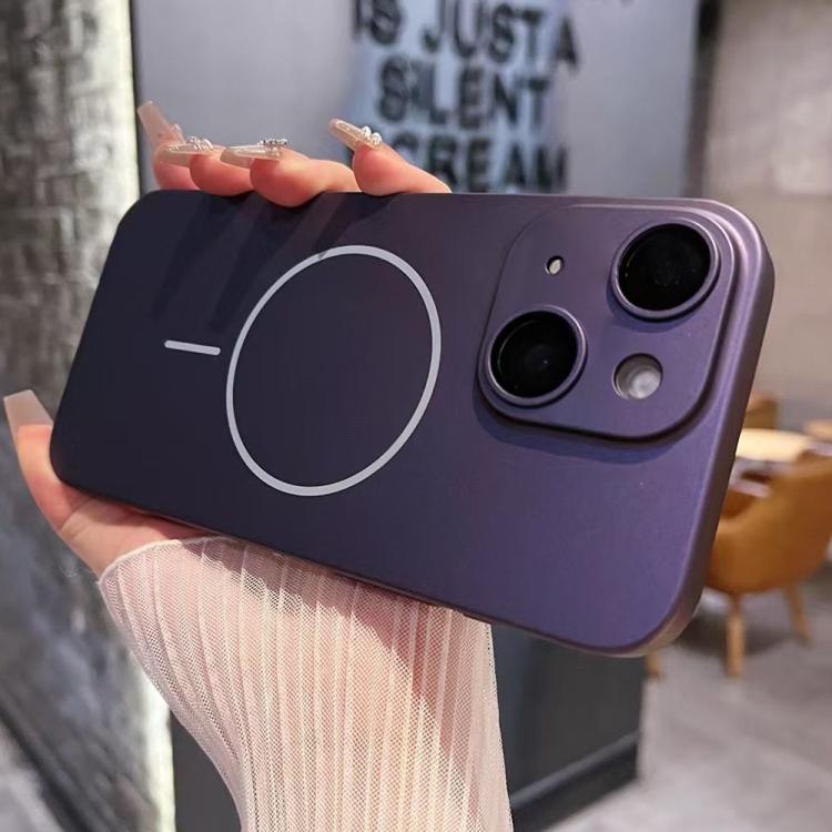 For iPhone 15 Matte Frosted Fine Circle MagSafe Lens Protection Phone Case