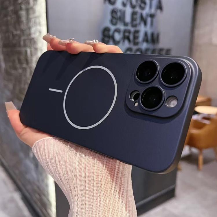 For iPhone 14 Pro Max Matte Frosted Fine Circle MagSafe Lens Protection Phone Case