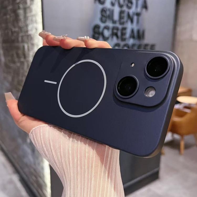For iPhone 13 Matte Frosted Fine Circle MagSafe Lens Protection Phone Case