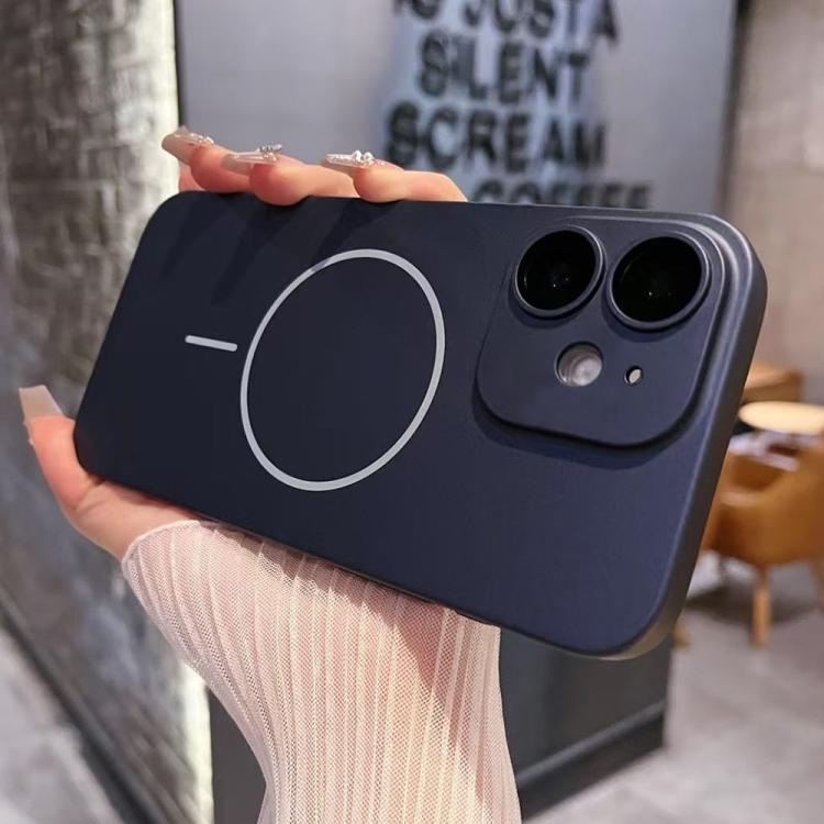 For iPhone 11 Matte Frosted Fine Circle MagSafe Lens Protection Phone Case