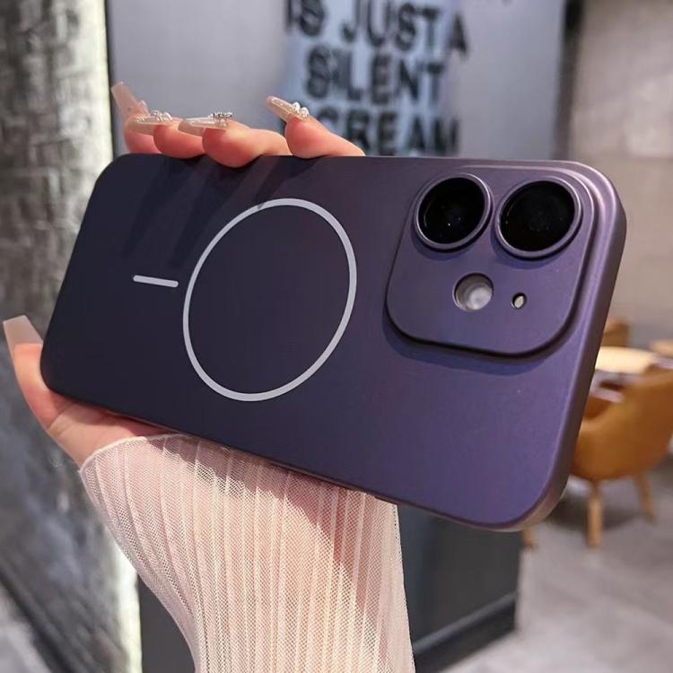 For iPhone 11 Matte Frosted Fine Circle MagSafe Lens Protection Phone Case