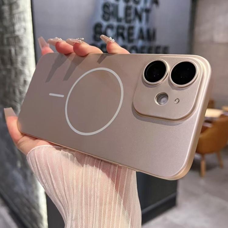 For iPhone 11 Matte Frosted Fine Circle MagSafe Lens Protection Phone Case