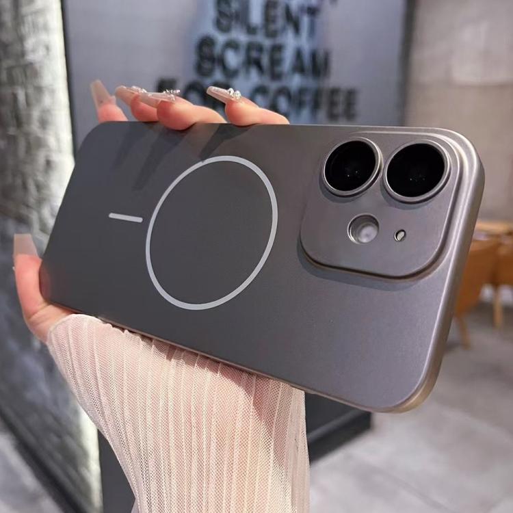 For iPhone 11 Matte Frosted Fine Circle MagSafe Lens Protection Phone Case