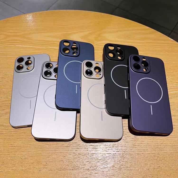 For iPhone 12 Pro Max Matte Frosted Fine Circle MagSafe Lens Protection Phone Case