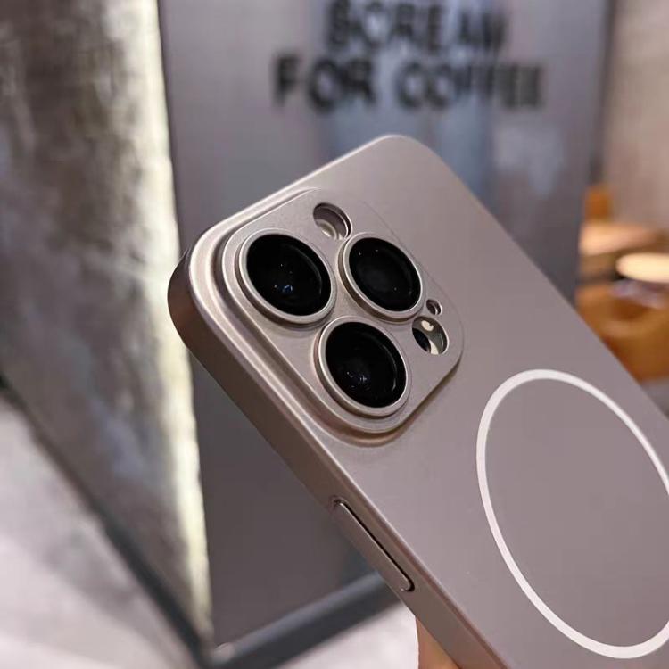 For iPhone 14 Pro Max Matte Frosted Fine Circle MagSafe Lens Protection Phone Case