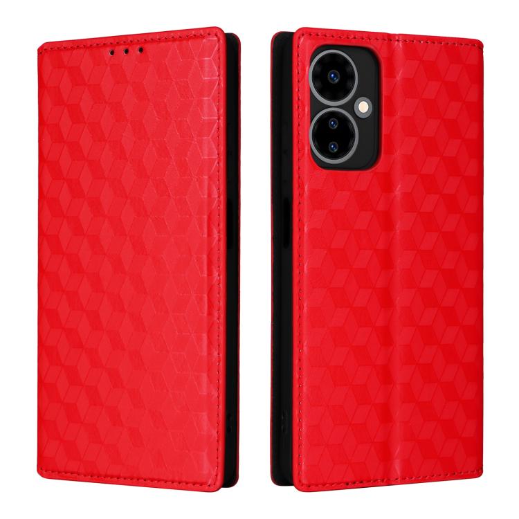 For Boost Mobile Celero 5G 2024 / Celero 3 5G Cubic Grid Texture Flip Leather Phone Case