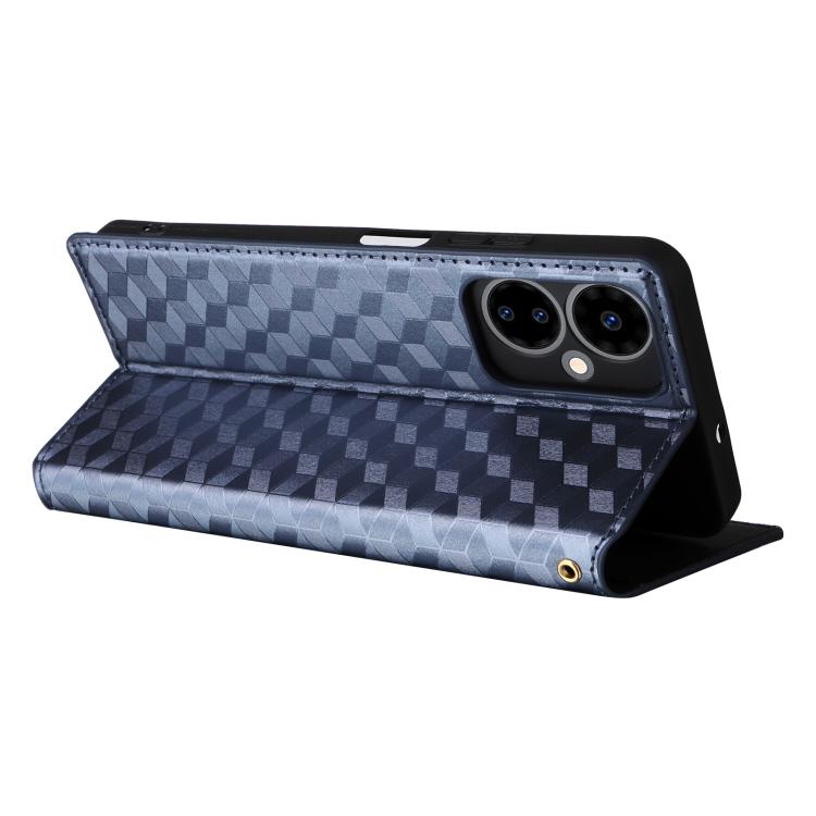 For Boost Mobile Celero 5G 2024 / Celero 3 5G Cubic Grid Texture Flip Leather Phone Case