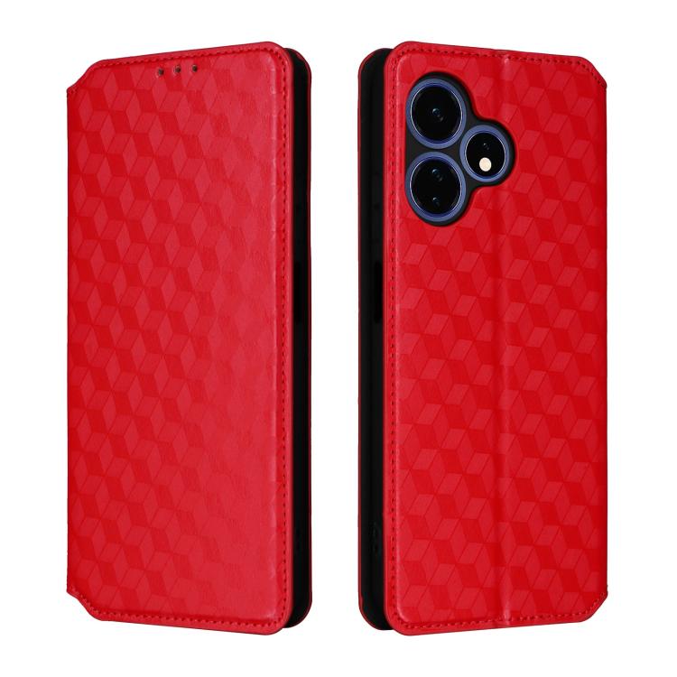 For Boost Mobile Celero 5G+ 2024 Cubic Grid Texture Flip Leather Phone Case