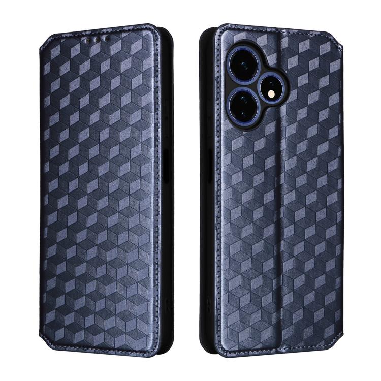 For Boost Mobile Celero 5G+ 2024 Cubic Grid Texture Flip Leather Phone Case