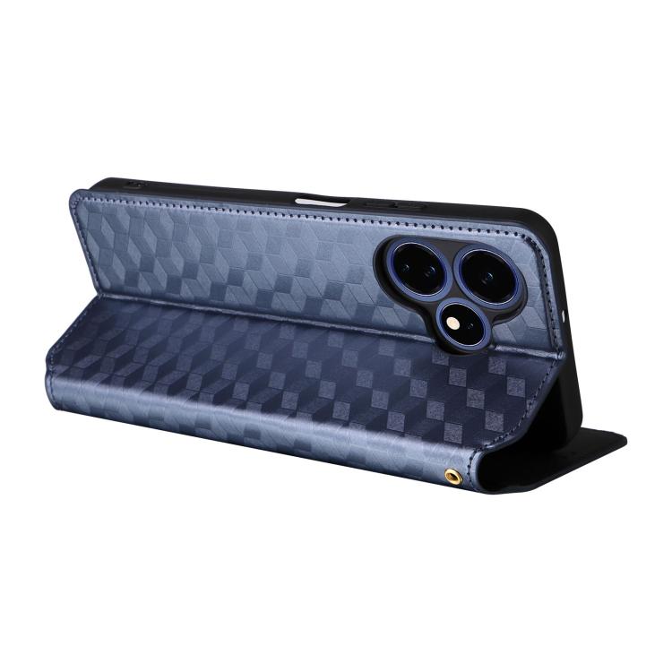 For Boost Mobile Celero 5G+ 2024 Cubic Grid Texture Flip Leather Phone Case