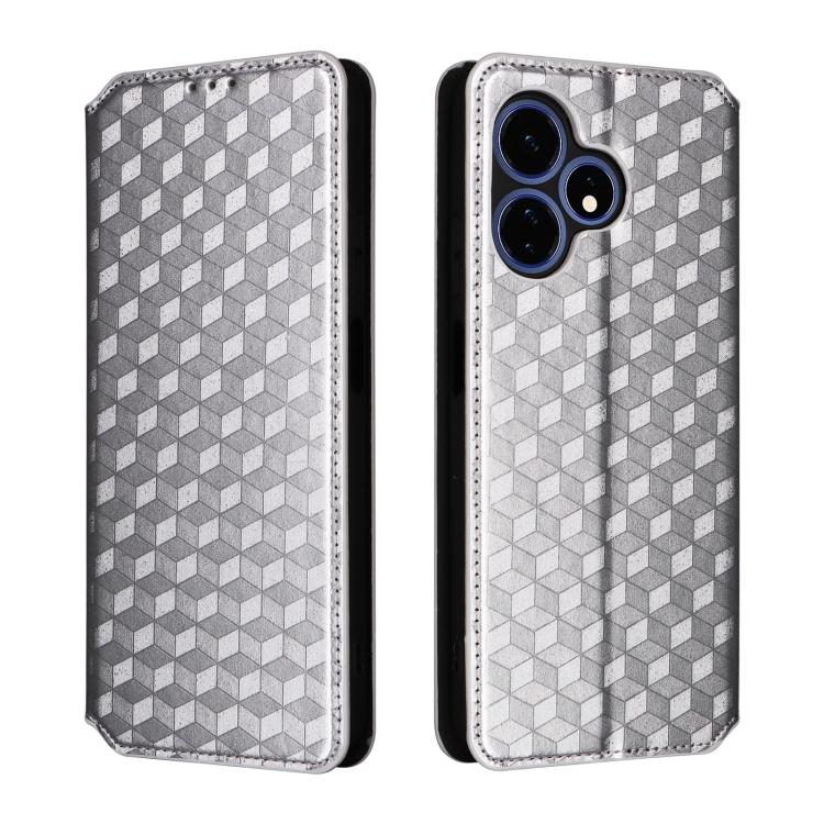 For Boost Mobile Celero 5G+ 2024 Cubic Grid Texture Flip Leather Phone Case