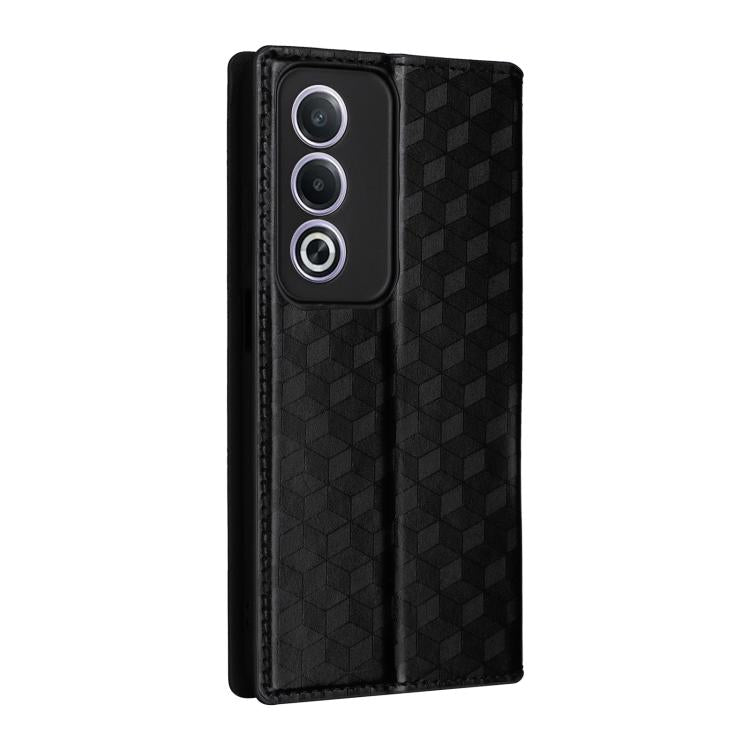 For OPPO A3 Pro 5G Global Cubic Grid Texture Flip Leather Phone Case
