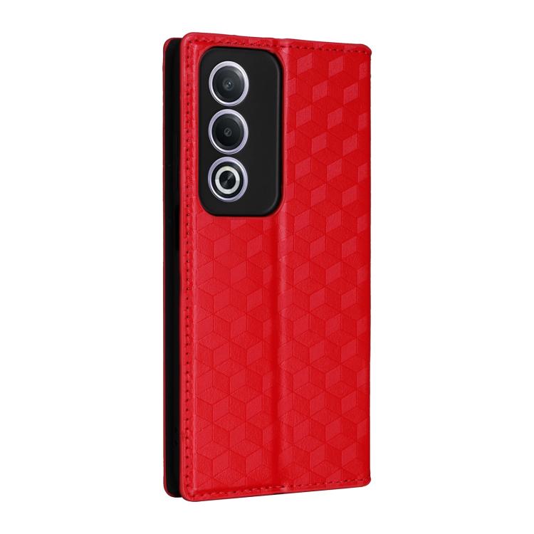 For OPPO A3 Pro 5G Global Cubic Grid Texture Flip Leather Phone Case