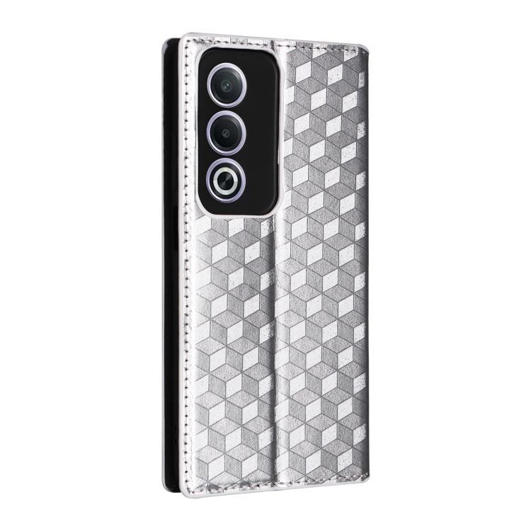 For OPPO A3 Pro 5G Global Cubic Grid Texture Flip Leather Phone Case