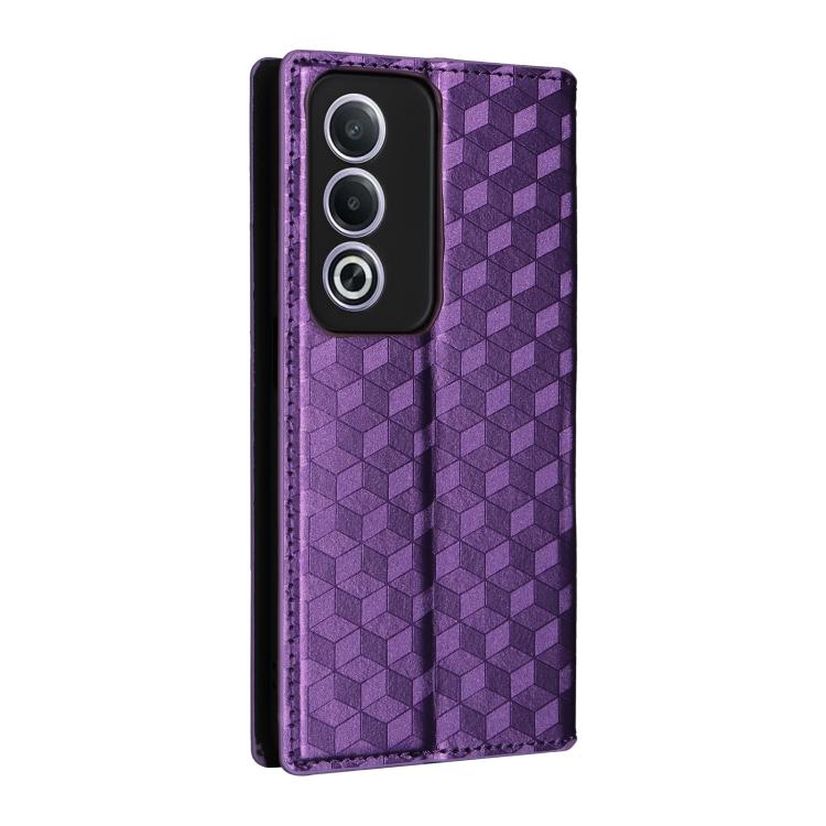 For OPPO A3 Pro 5G Global Cubic Grid Texture Flip Leather Phone Case