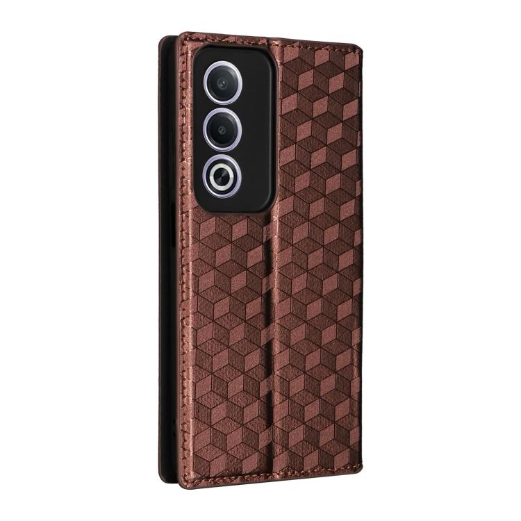 For OPPO A3 Pro 5G Global Cubic Grid Texture Flip Leather Phone Case