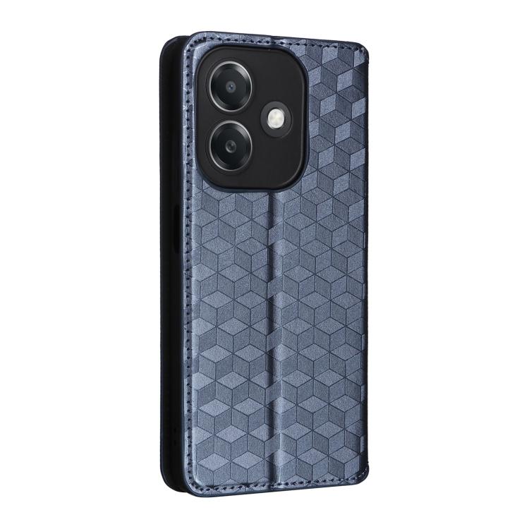 For OPPO A3X 5G Global/ 4G / A3 4G / 5G Cubic Grid Texture Flip Leather Phone Case