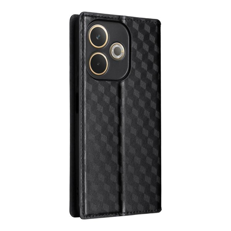 For OPPO A5 Pro 5G Global Cubic Grid Texture Flip Leather Phone Case