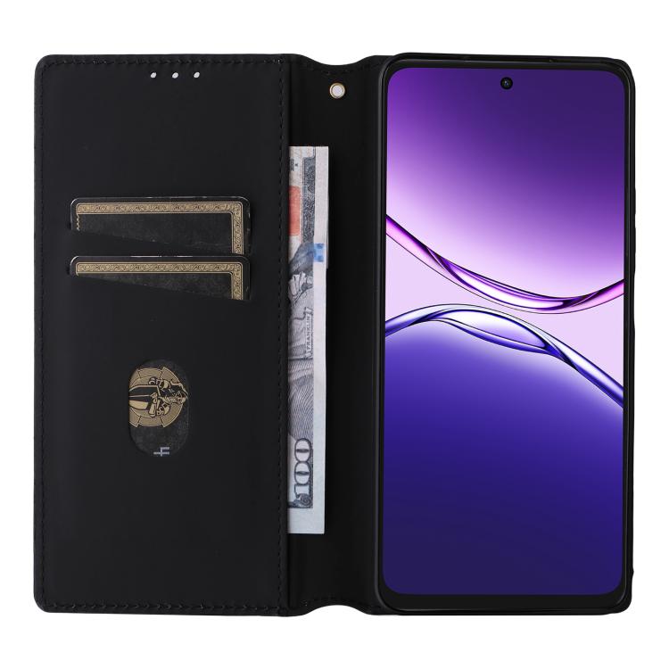For OPPO A5 Pro 5G Global Cubic Grid Texture Flip Leather Phone Case