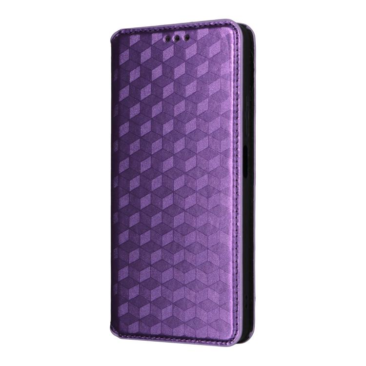 For OPPO A5 Pro 5G Global Cubic Grid Texture Flip Leather Phone Case
