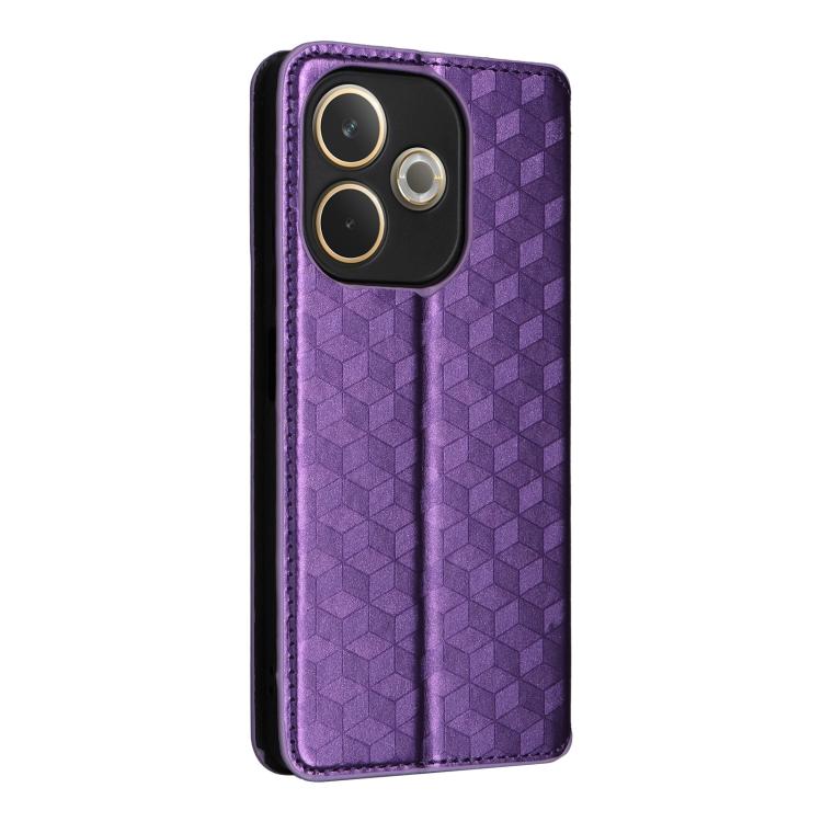 For OPPO A5 Pro 5G Global Cubic Grid Texture Flip Leather Phone Case